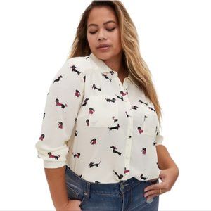 Torrid Madison Georgette Button-Up Long Sleeve Shirt
